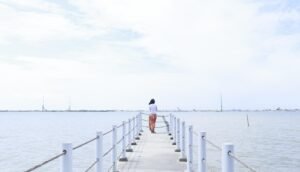 girl, sea, pier, woman, quiet, calm, nature, water, person, quiet, quiet, calm, calm, calm, calm, calm