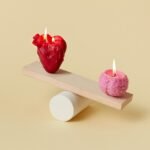 candles, flames, balance, heart, brain, love, affection, concept, thoughts, feelings, scale